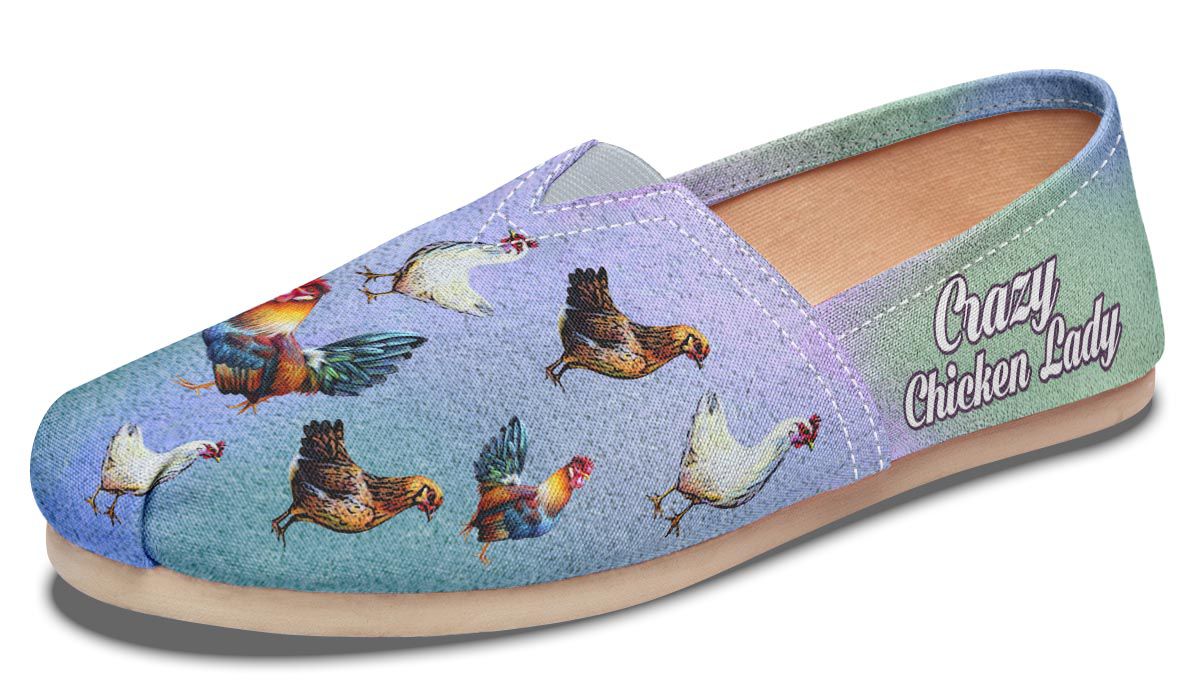 Crazy Chicken Lady Causal Shoes