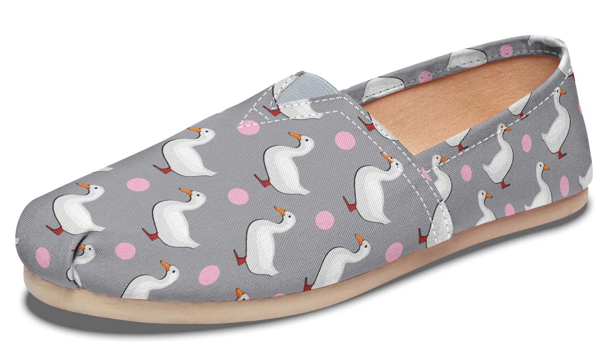 Domestic White Duck Pattern Casual Shoes