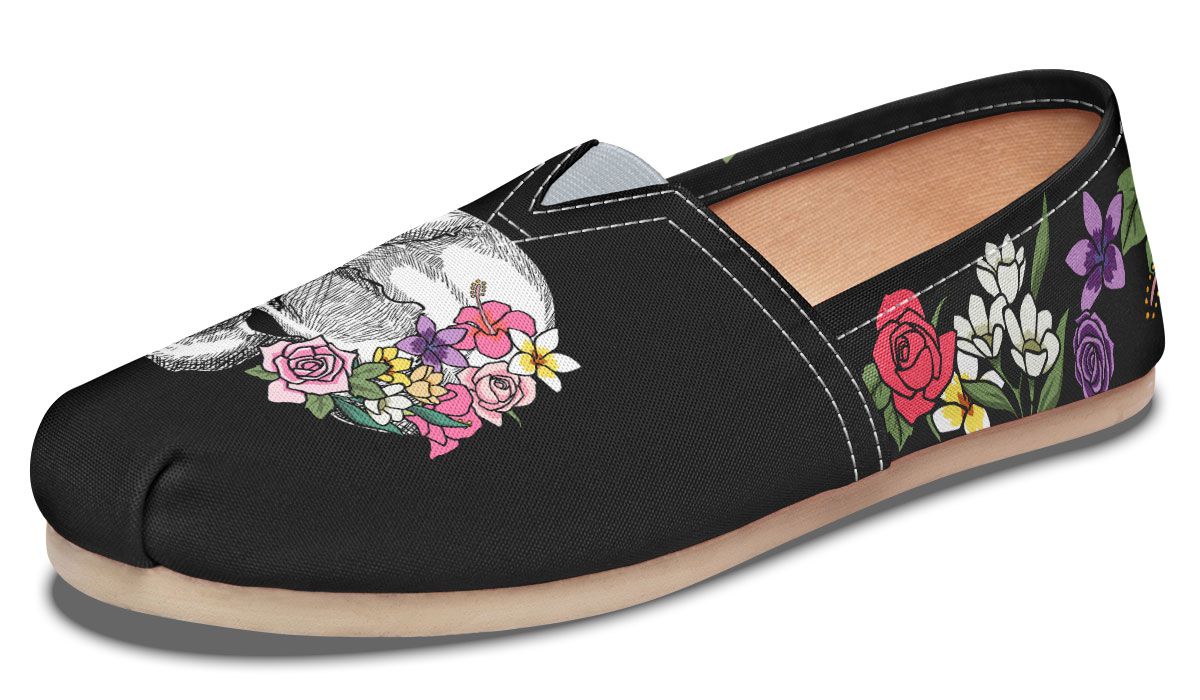 Floral Anatomy Skull Casual Shoes