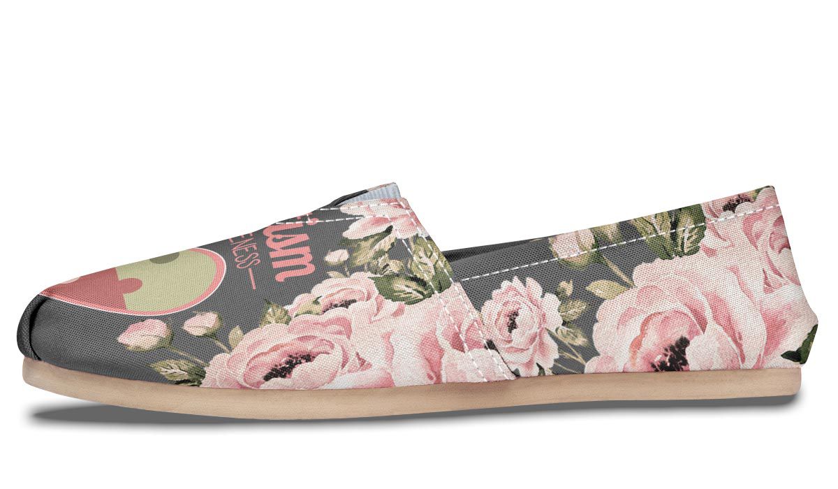 Floral Autism Awareness Casual Shoes
