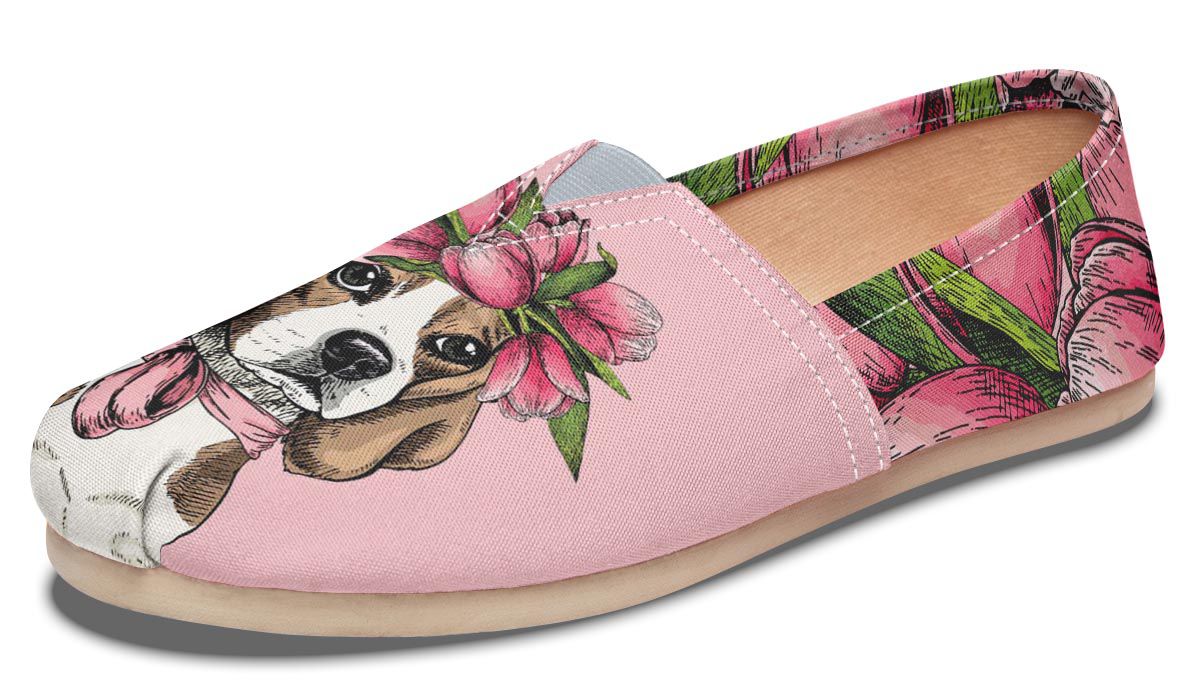 Floral Beagle Casual Shoes