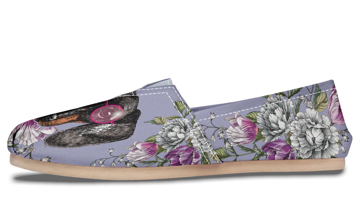 Floral Dachshund Casual Shoes
