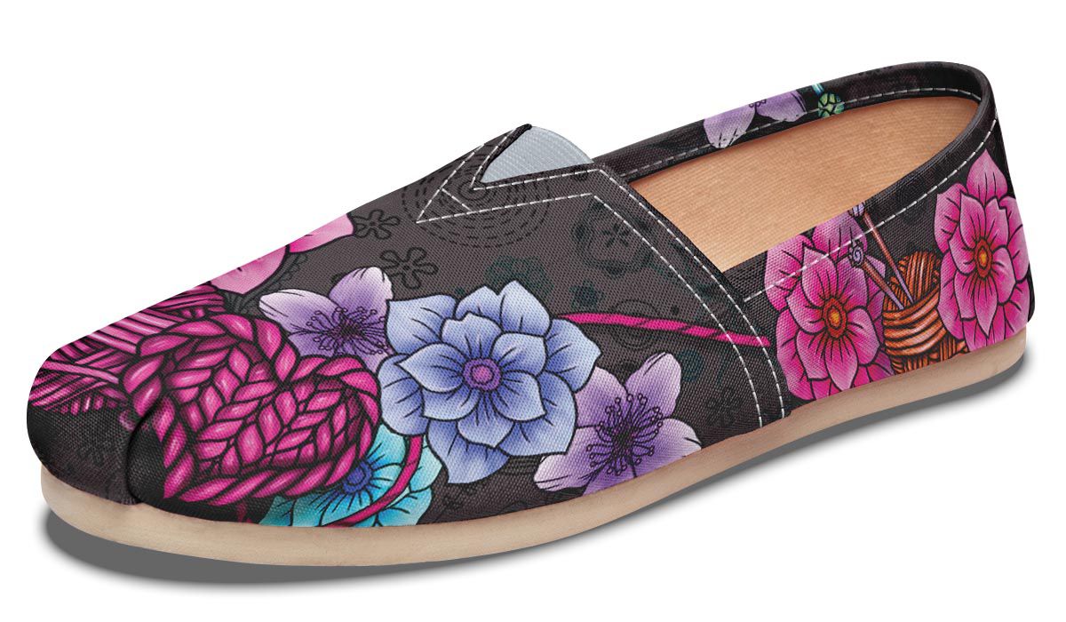 Floral Knitting Casual Shoes