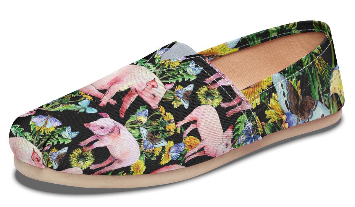 Floral Pig Casual Shoes
