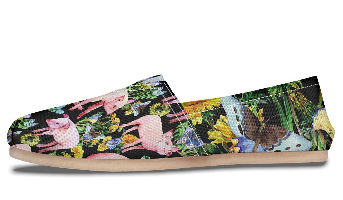 Floral Pig Casual Shoes