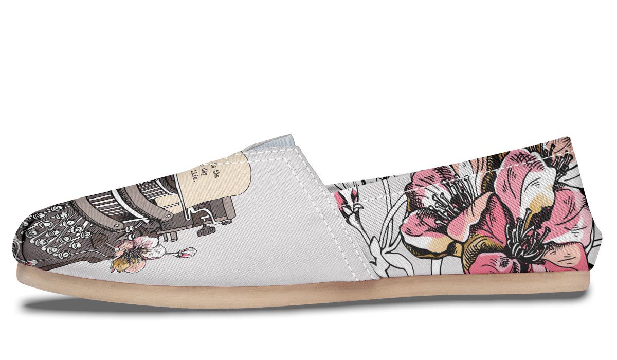 Floral Typewriter Casual Shoes