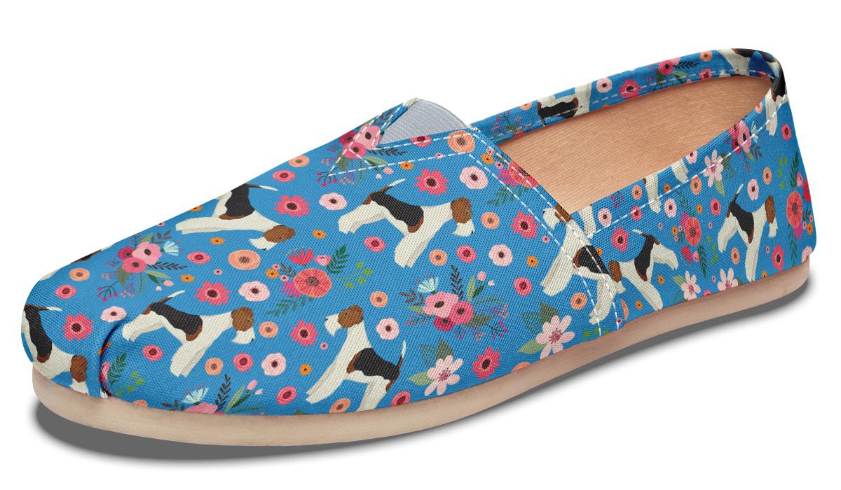 Fox Terrier  Flower Casual Shoes