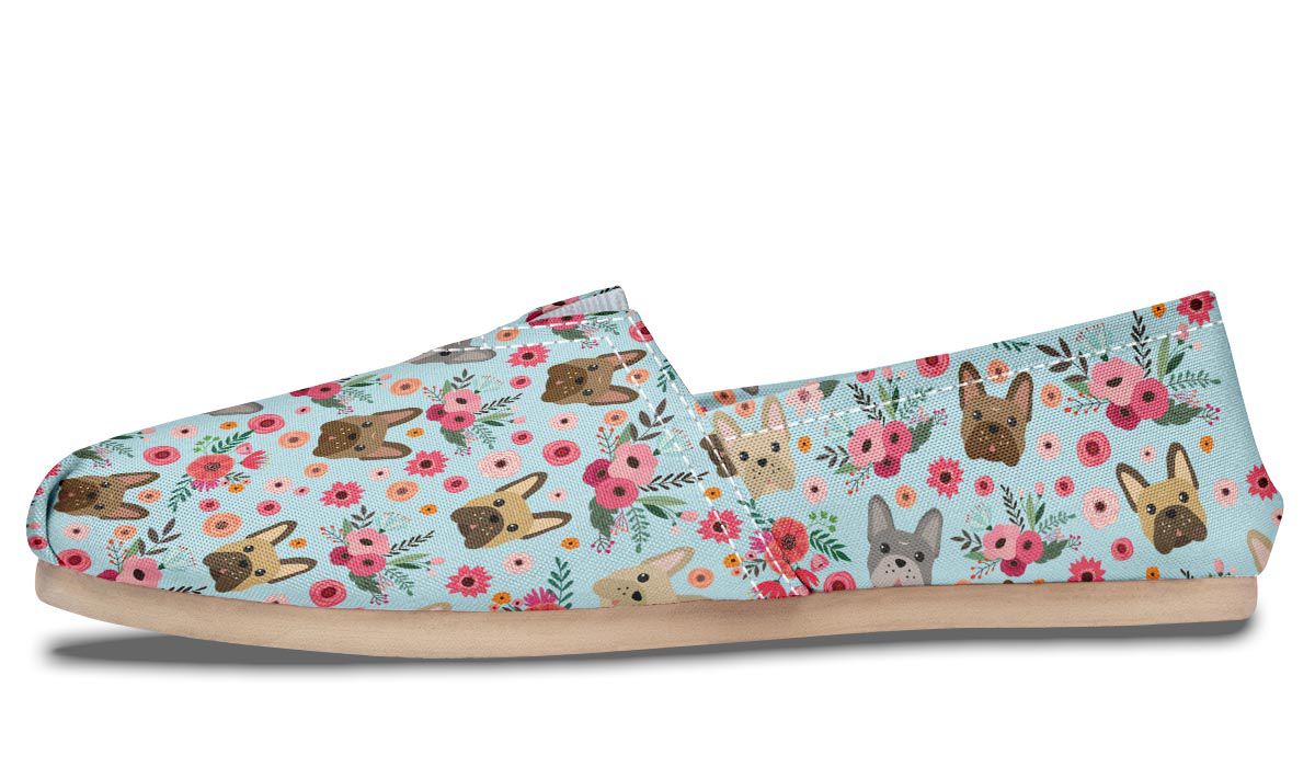 French Bulldog Flower Casual Shoes