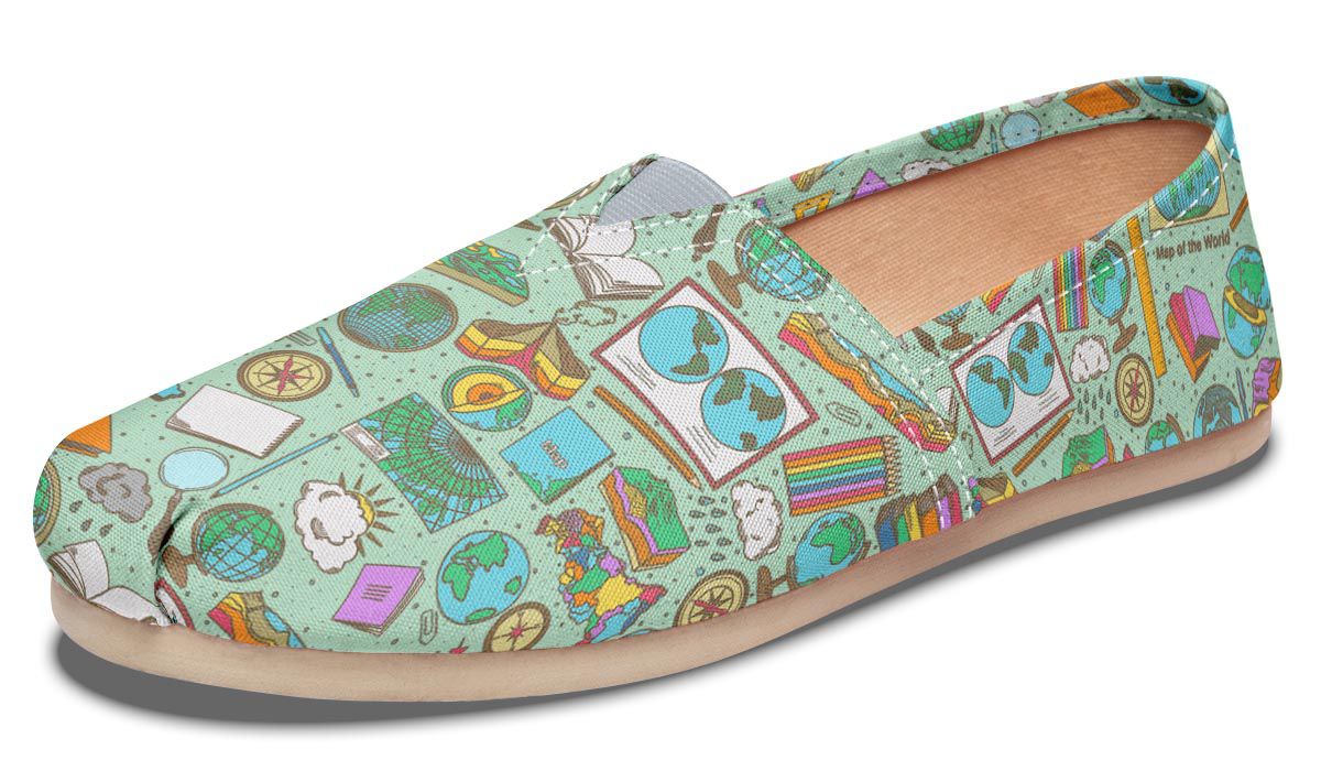 Geography Pattern Casual Shoes