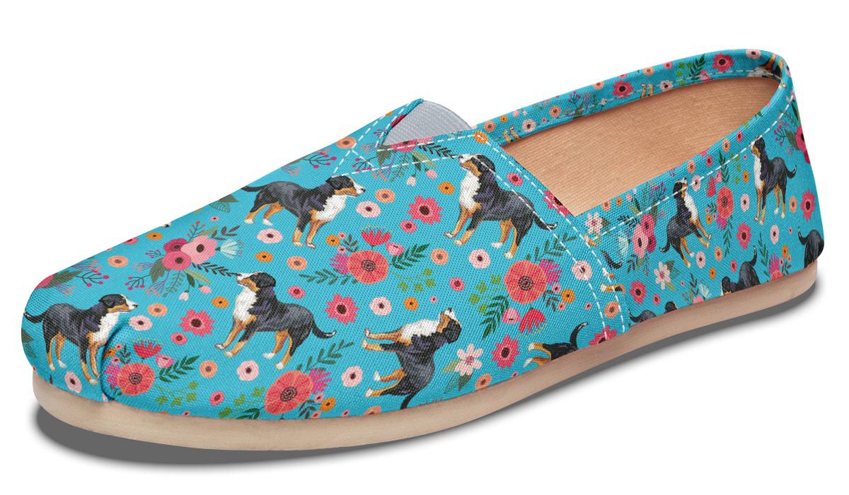 Greater Swiss Mountain Dog Flower Casual Shoes
