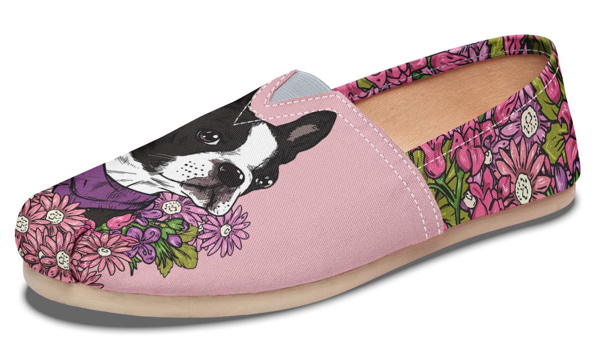 Illustrated Boston Terrier Casual Shoes