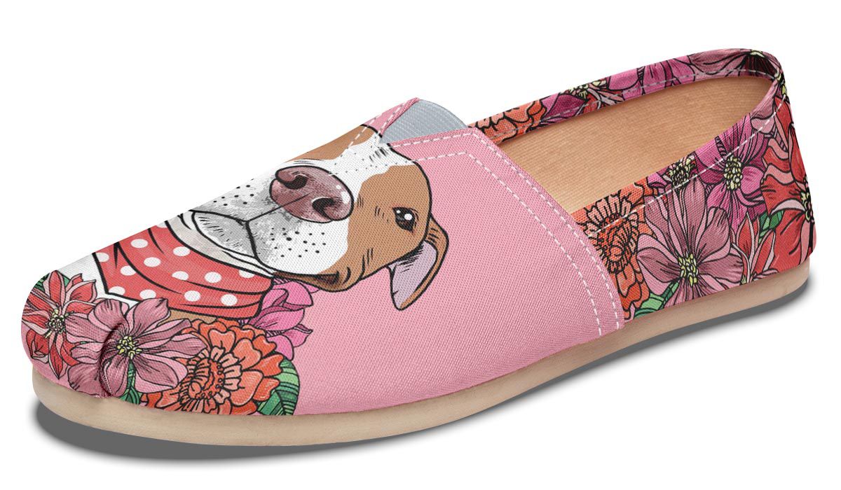 Illustrated Brown Pit Bull Casual Shoes