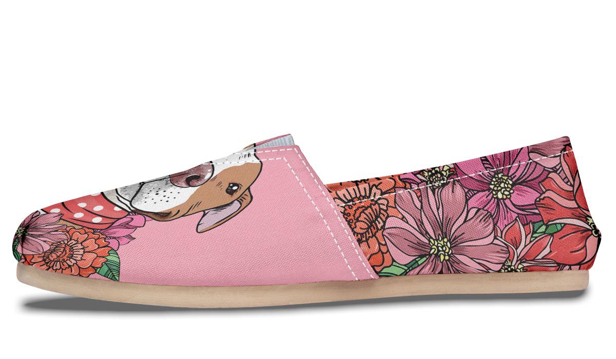 Illustrated Brown Pit Bull Casual Shoes
