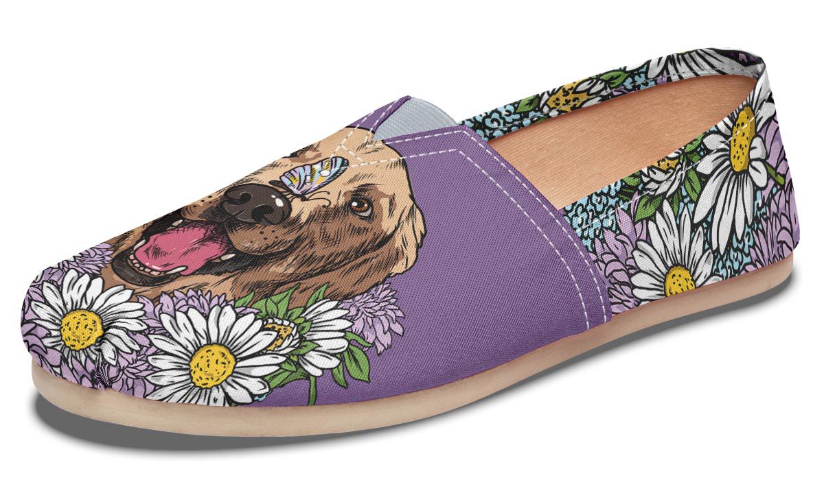 Illustrated Golden Retriever Casual Shoes