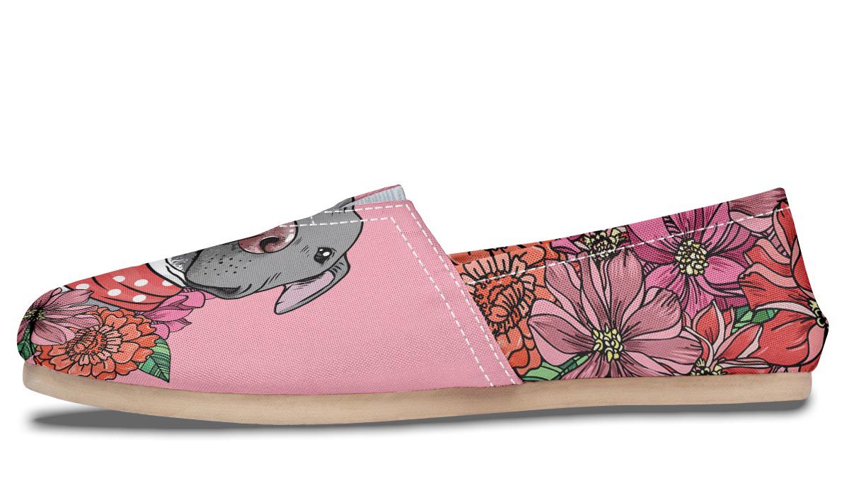 Illustrated Grey Pit Bull Casual Shoes