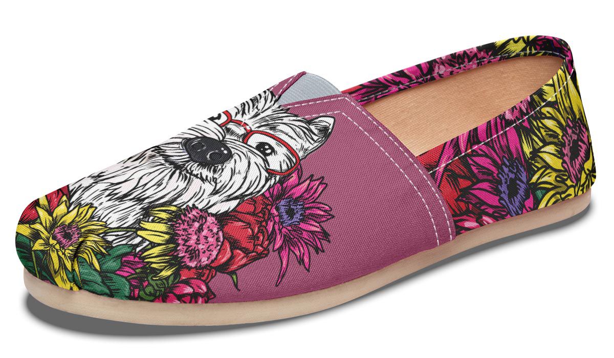 Illustrated Westie Casual Shoes
