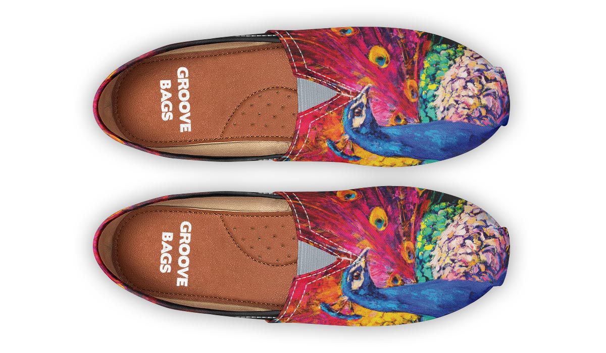Peacock Painting Casual Shoes