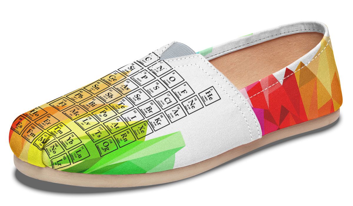 Periodic Table Mosaic Rainbow Casual Shoes