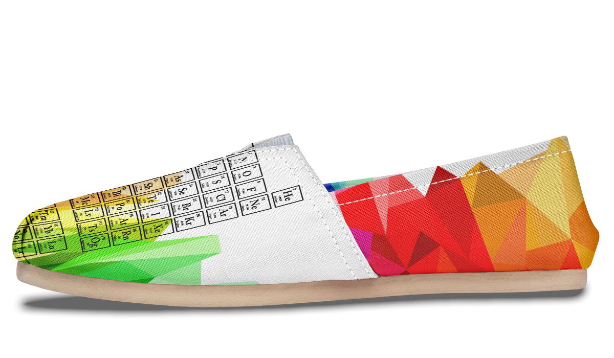 Periodic Table Mosaic Rainbow Casual Shoes