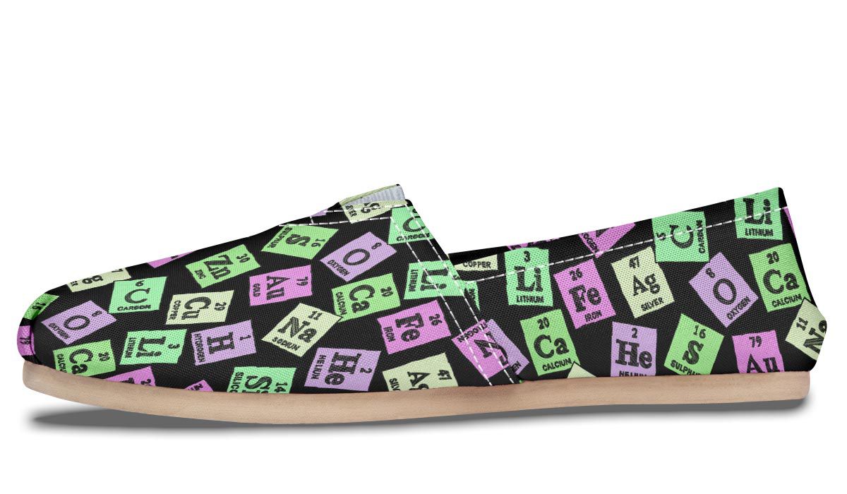 Periodic Table Pattern Casual Shoes