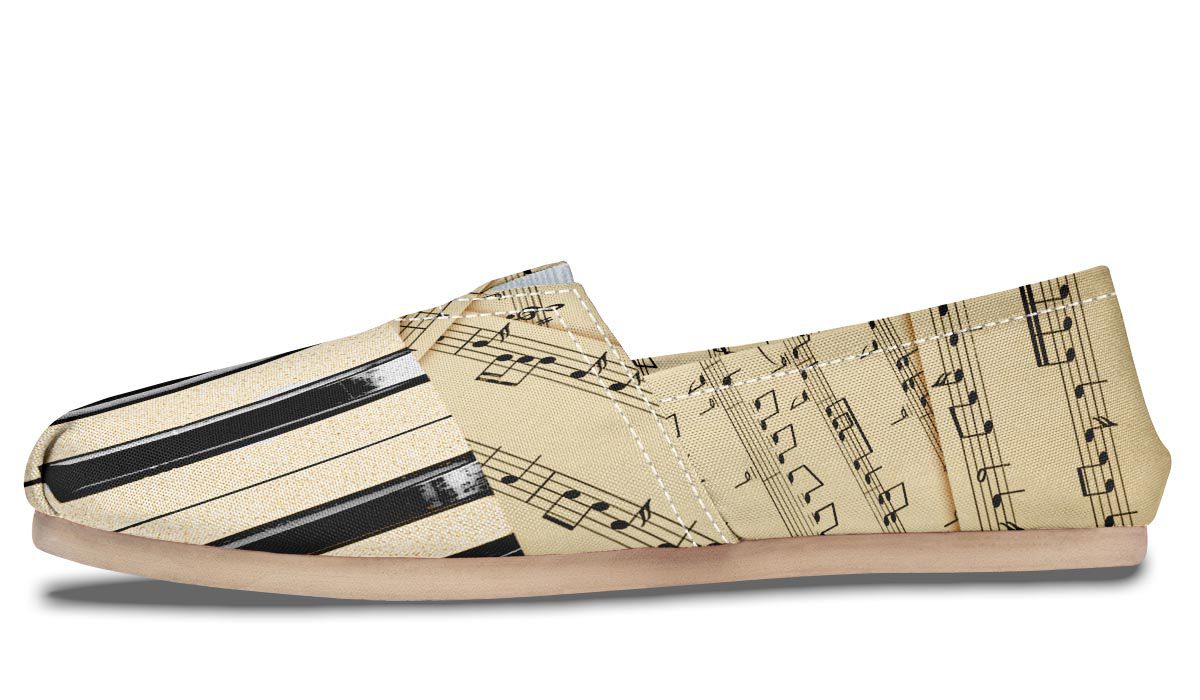 Piano Sheet Music Casual Shoes