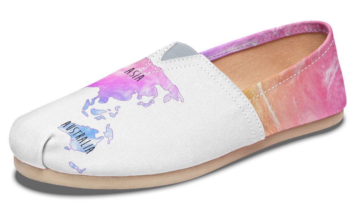 Rainbow World Map Casual Shoes