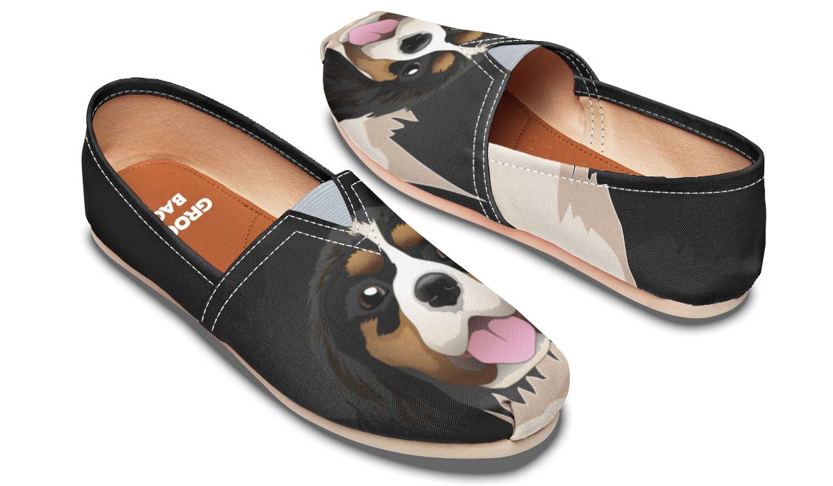 Real Cavalier King Charles Spaniel Black Casual Shoes