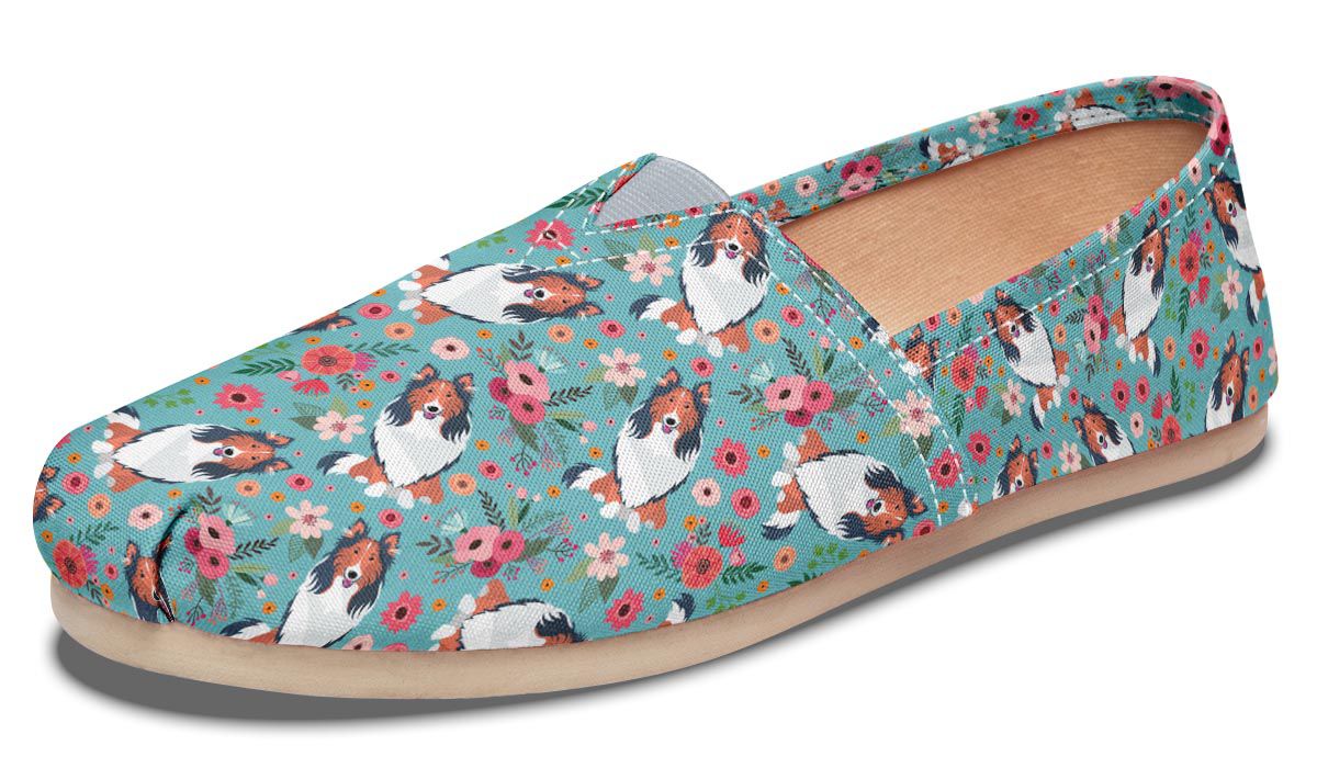 Rough Collie Flower Casual Shoes