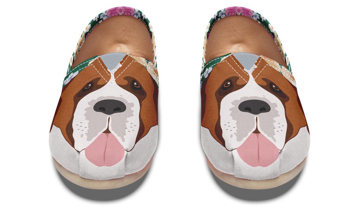 Saint Bernard Dog Portrait Casual Shoes