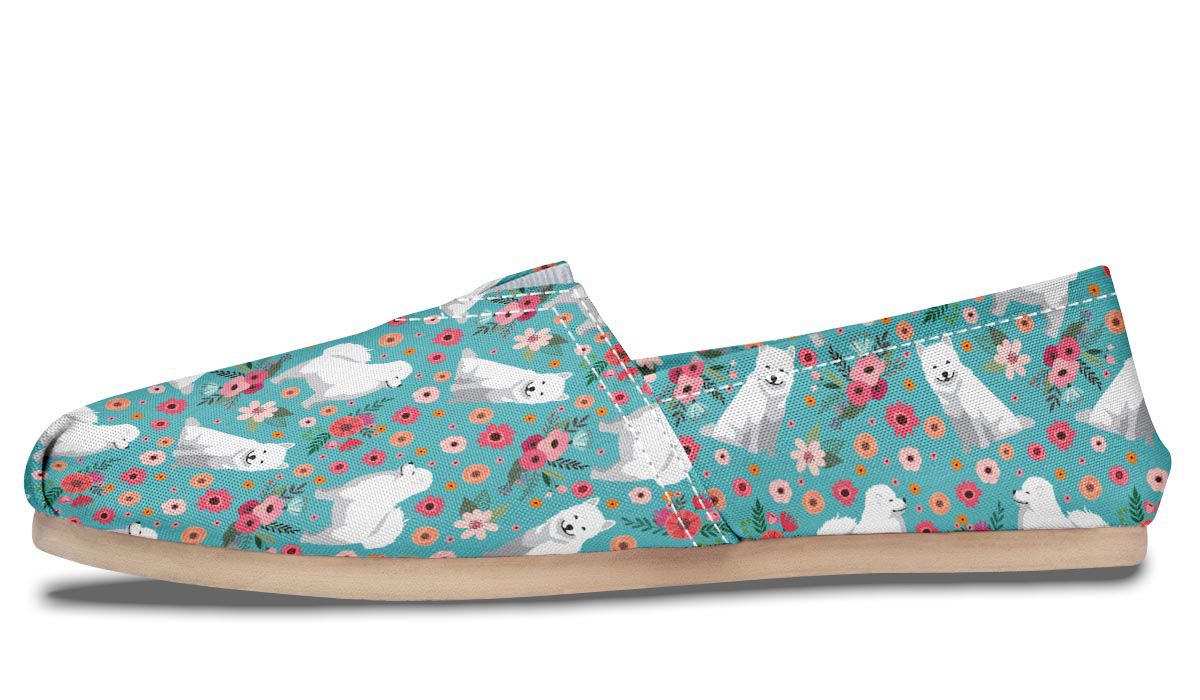 Samoyed Flower Casual Shoes