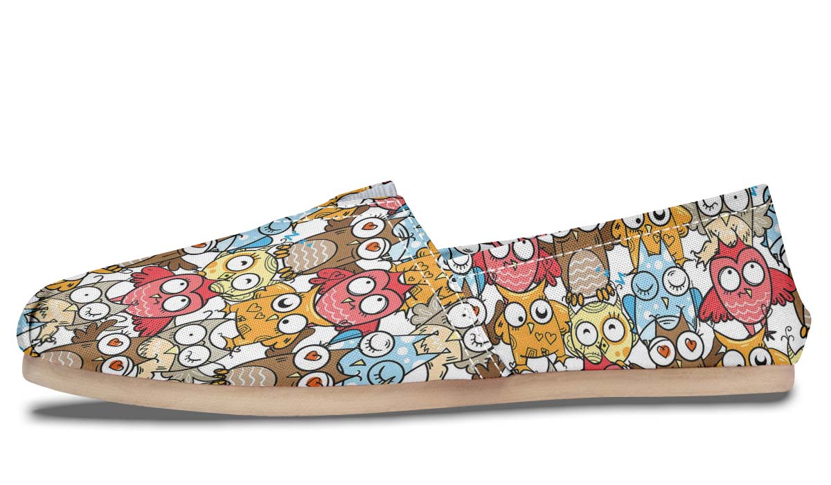 Silly Owl Pattern Casual Shoes