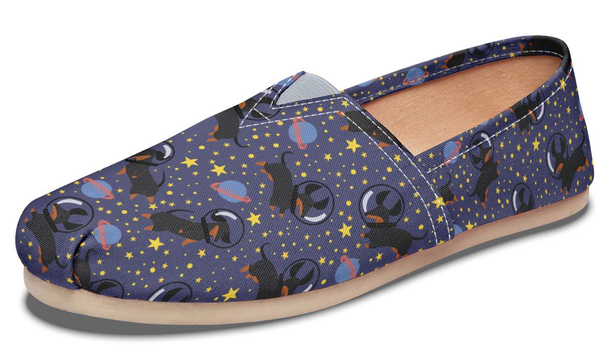 Space Black Dachshund Casual Shoes