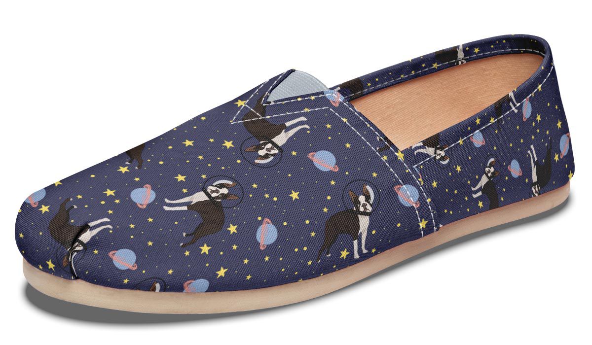 Space Boston Terrier Casual Shoes
