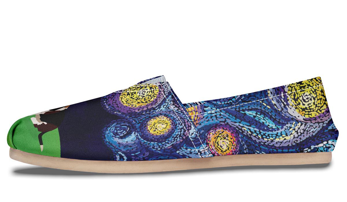 Starry Night Basset Hound Casual Shoes