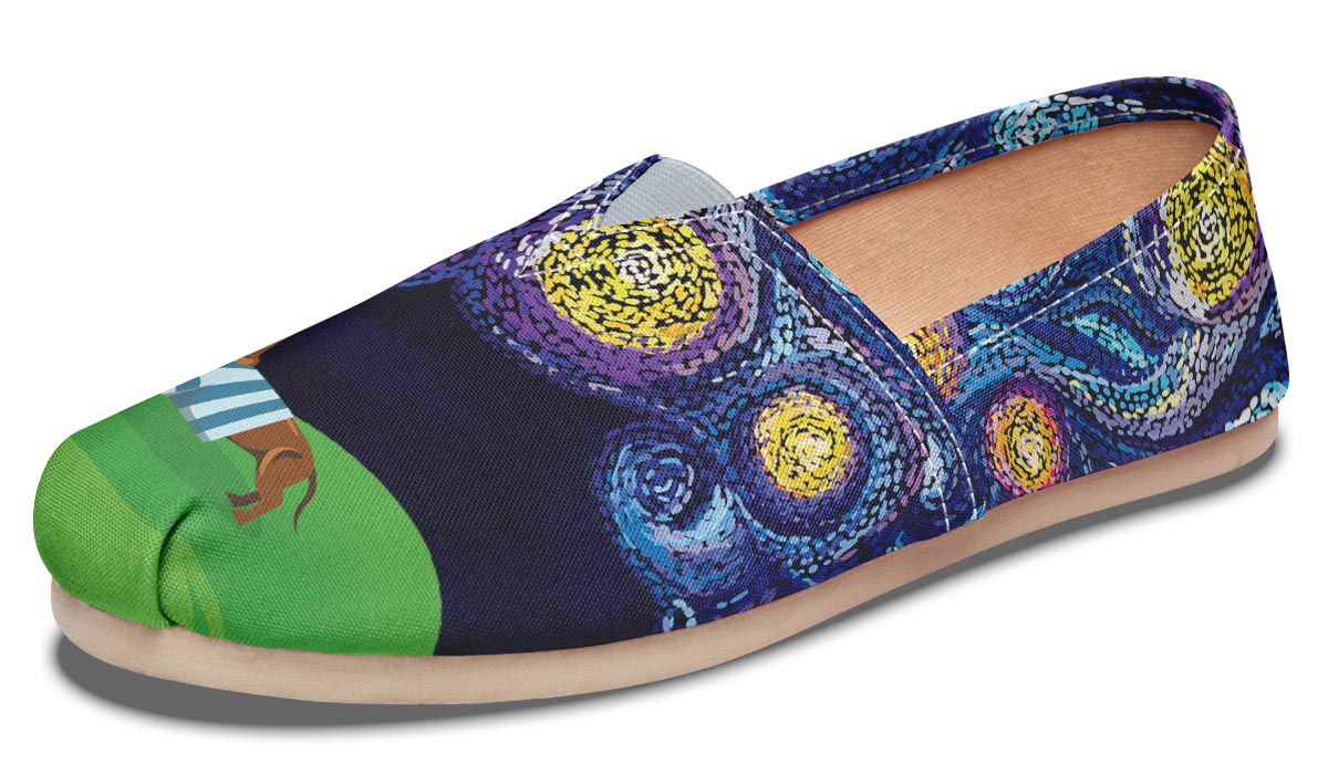 Starry Night Dachshund Casual Shoes