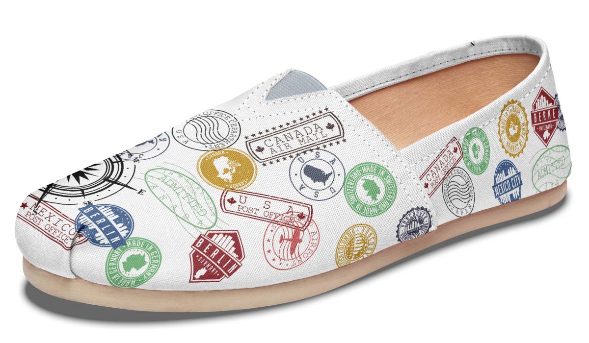 Travel Stamps Casual Shoes