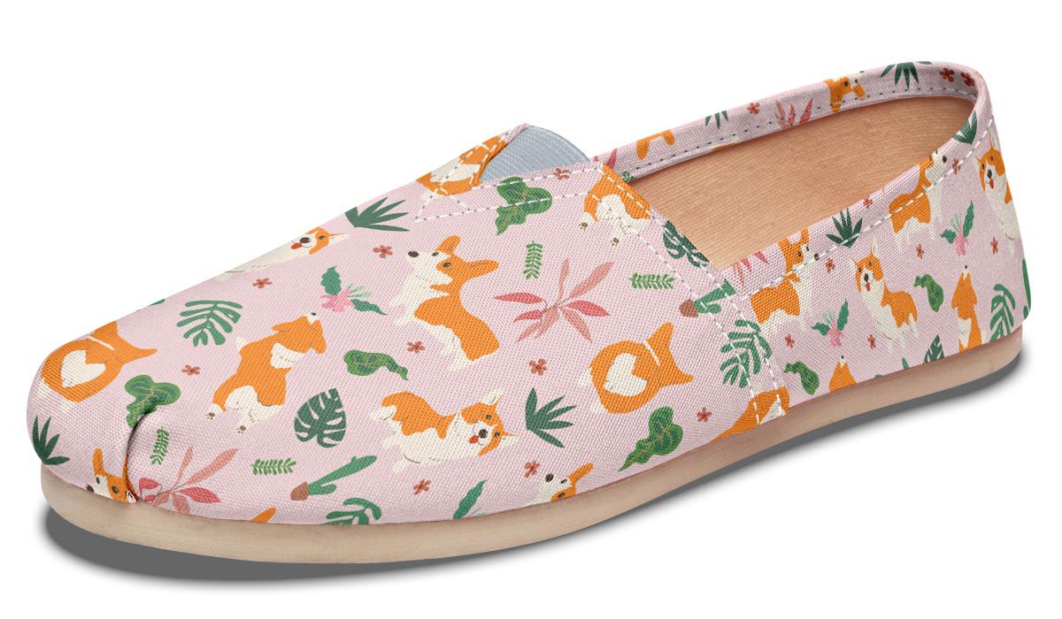 Tropical Corgi Casual Shoes