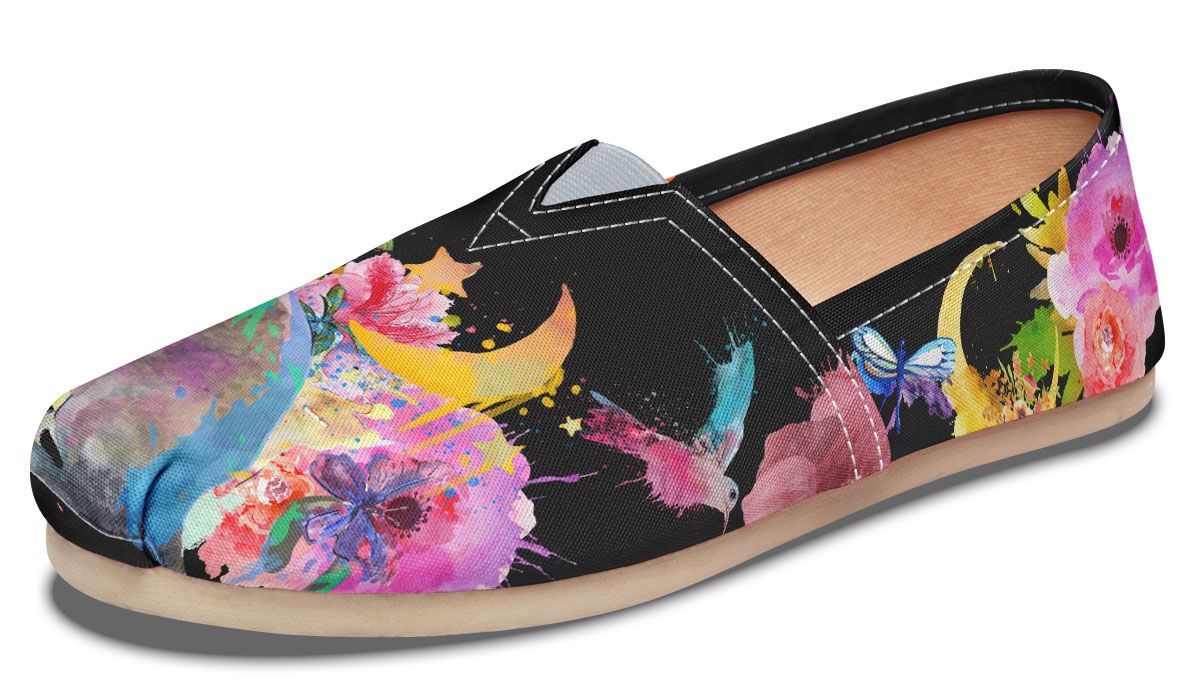 Watercolor Cat Oriental Casual Shoes