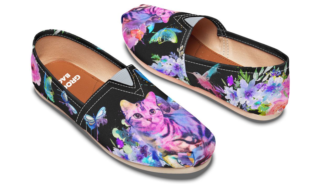 Watercolor Cat Tabby Casual Shoes