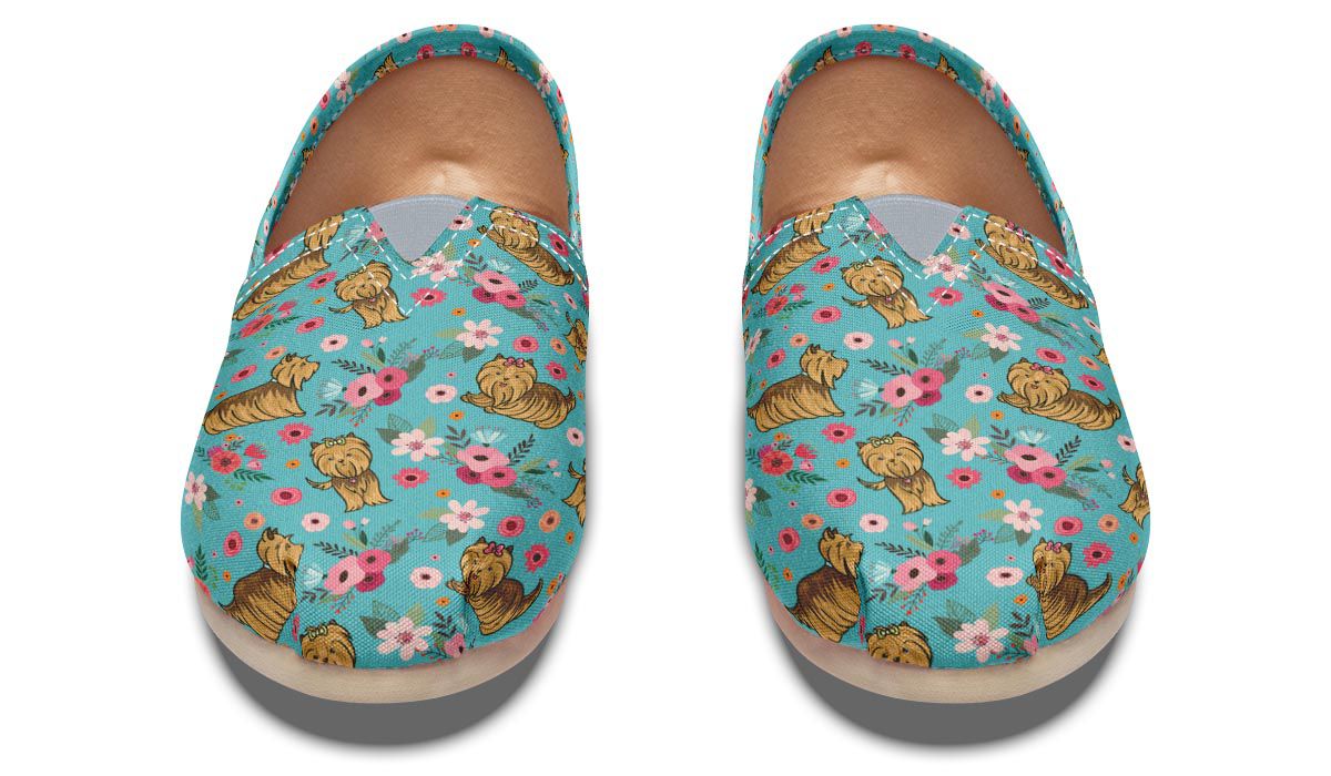 Yorkshire Terrier Flower Casual Shoes