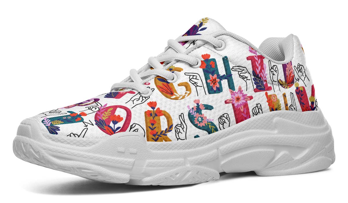 ASL Floral Alphabet Chunky Sneakers