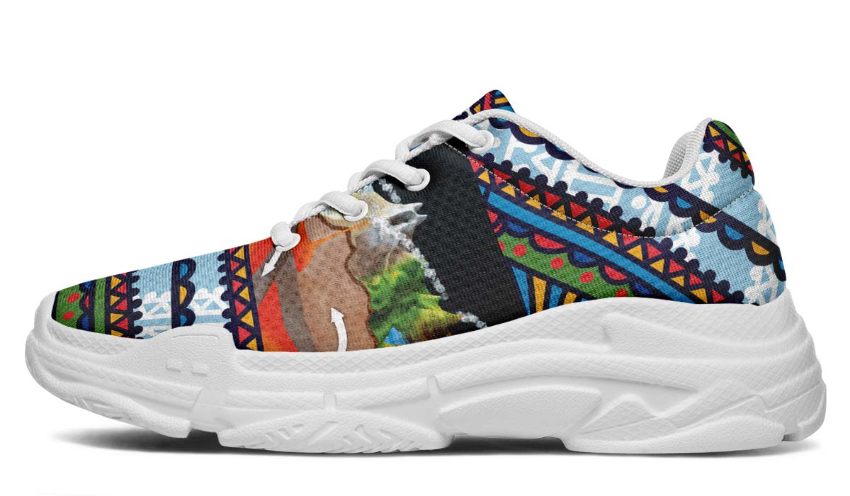 Abstract Tectonic Plates Chunky Sneakers