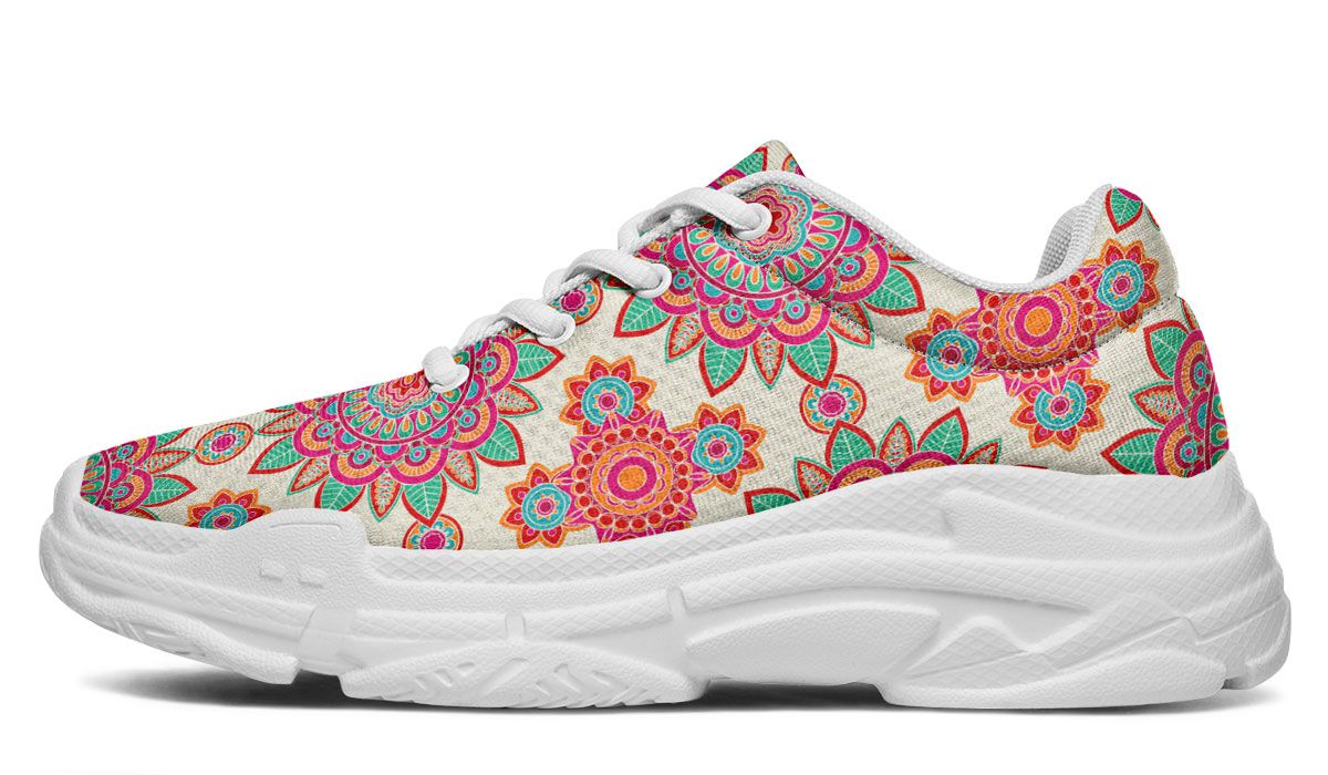 Bohemian Flower Pattern Chunky Sneakers