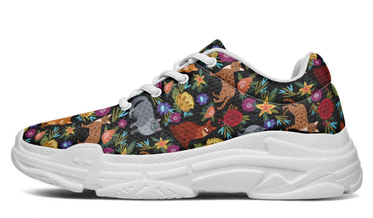 Cat Flower Chunky Sneakers