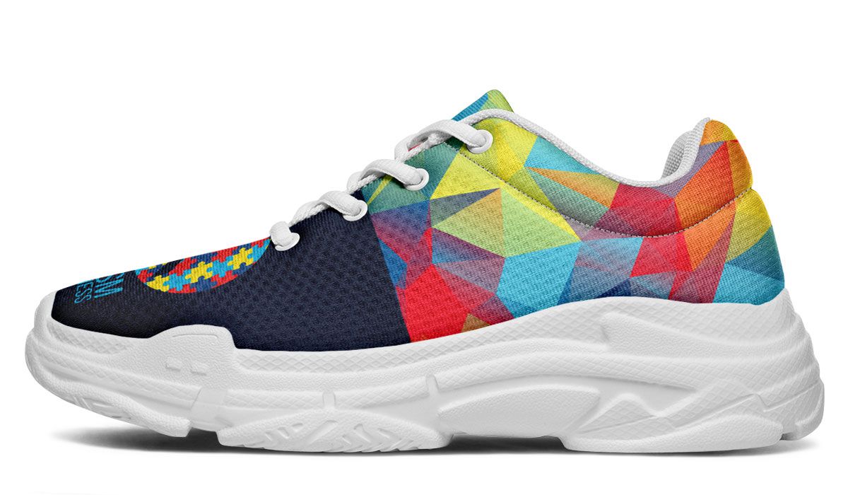 Colorful Autism Chunky Sneakers