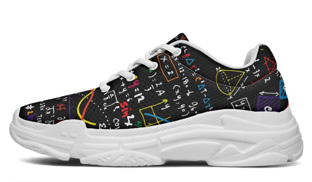 Colorful Math Formula Chunky Sneakers