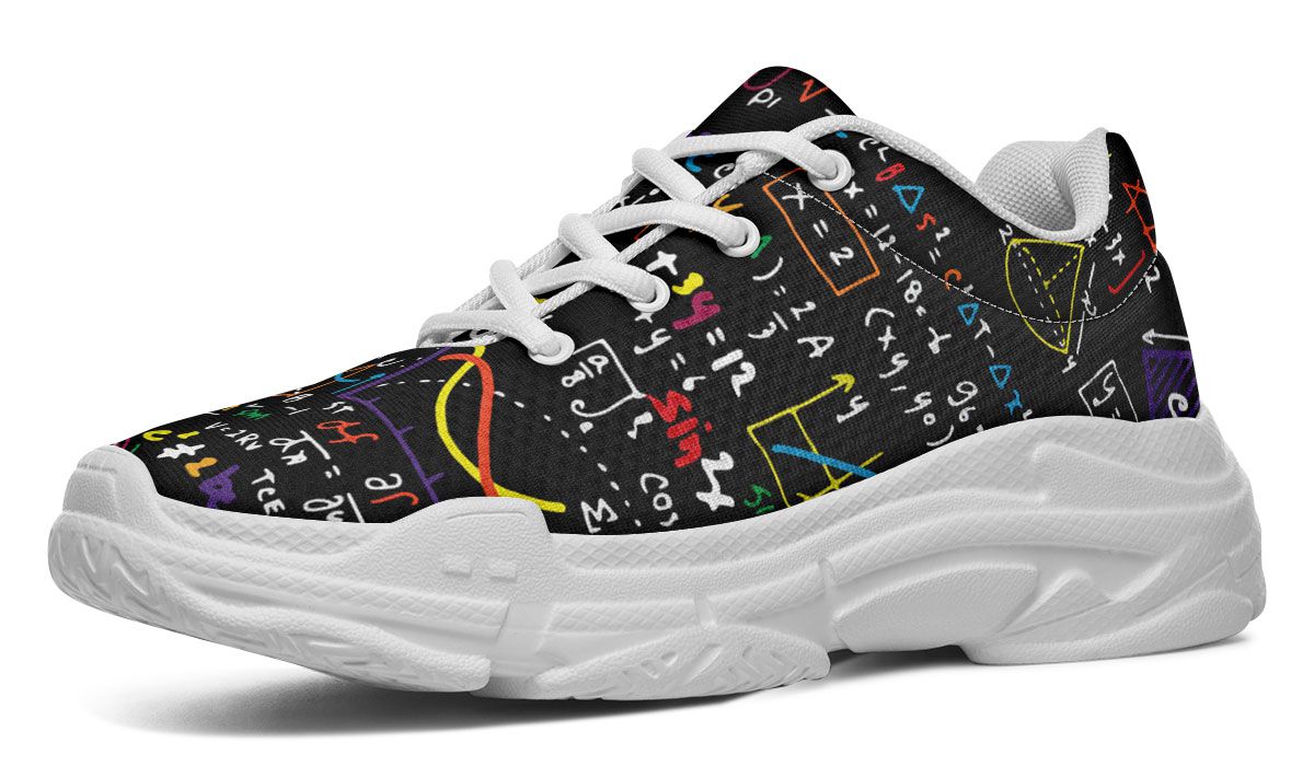 Colorful Math Formula Chunky Sneakers