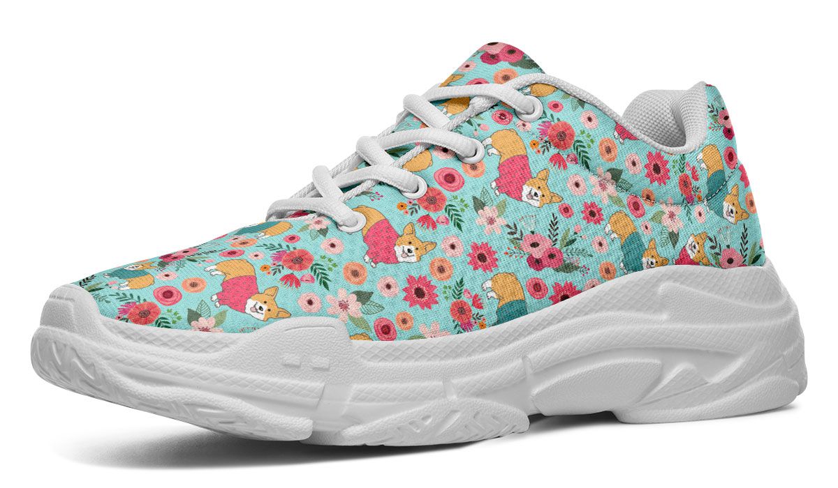 Corgi Flower Chunky Sneakers