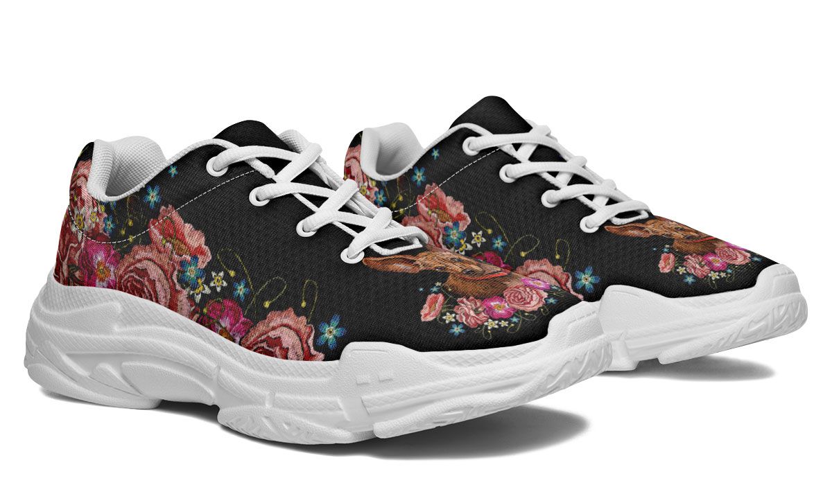Embroidery Chihuahua Chunky Sneakers