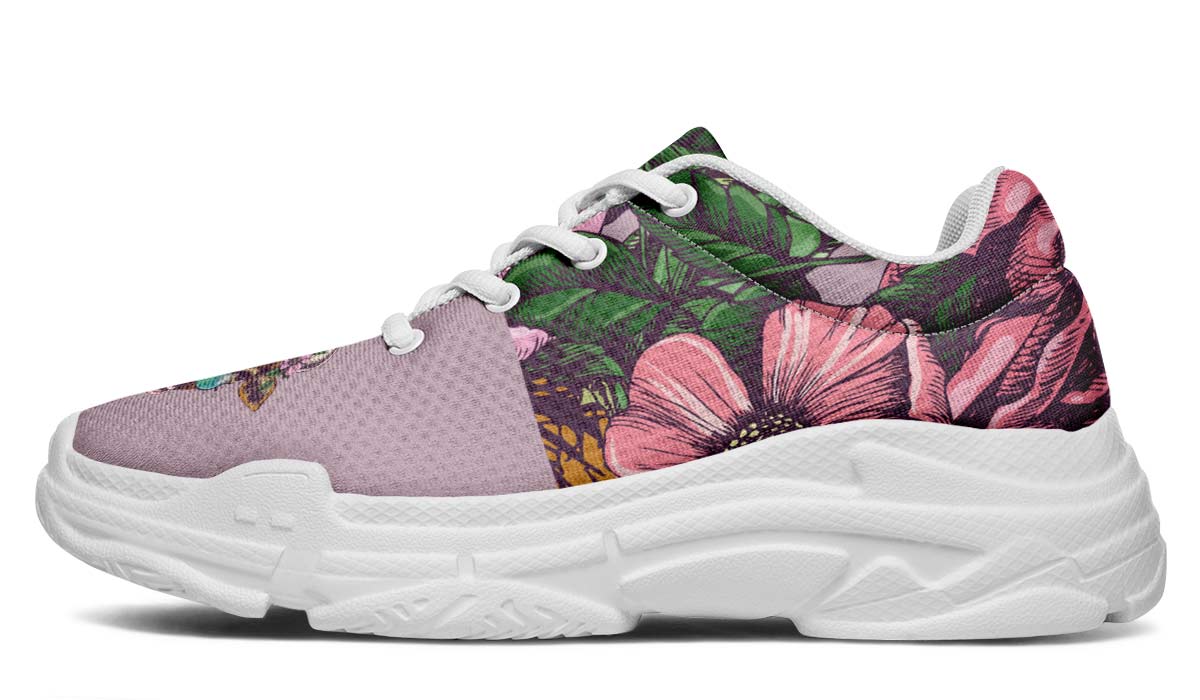 Floral Cow Chunky Sneakers